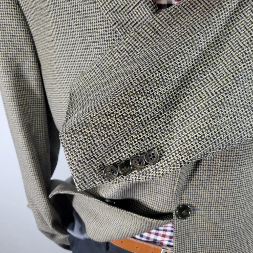 Joseph Abboud‎ Men's Sport Coat Blazer Three Button Beige Silk Wool Size 42L